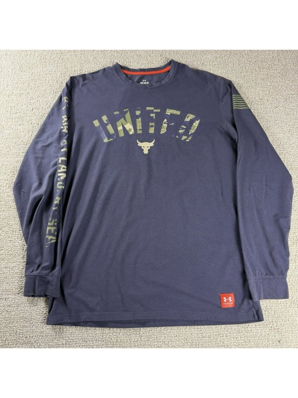 Under Armour Project Rock Veterans Day Camo Long Sleeve Shirt Men’s Size Medium